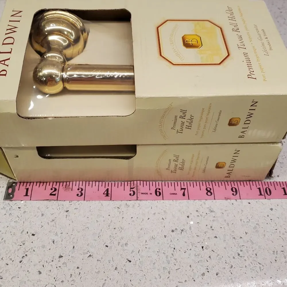 Baldwin Toilet Paper Roll Holder Solid Polished Brass NEW 2 Pack Laguna 3543-030